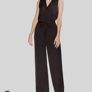 Vince Camuto Faux Wrap Jersey Jumpsuit In Black